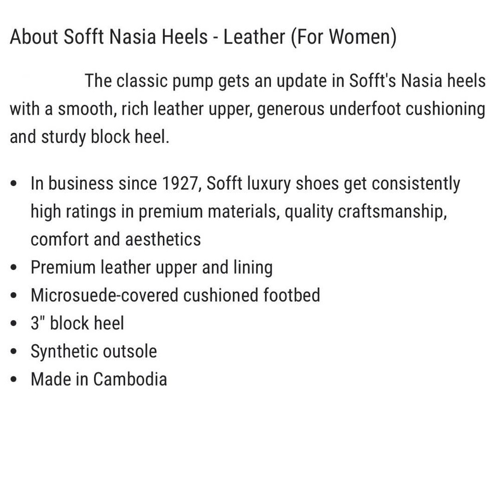 NIB Sofft Nasia 8M 39 Leather Classic Pumps Comfort Block Heels Cork Brown - Picture 10 of 11